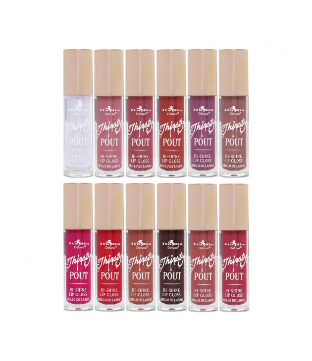 12 Thirsty Pout Hi-Shine Lip Gloss Italia Deluxe