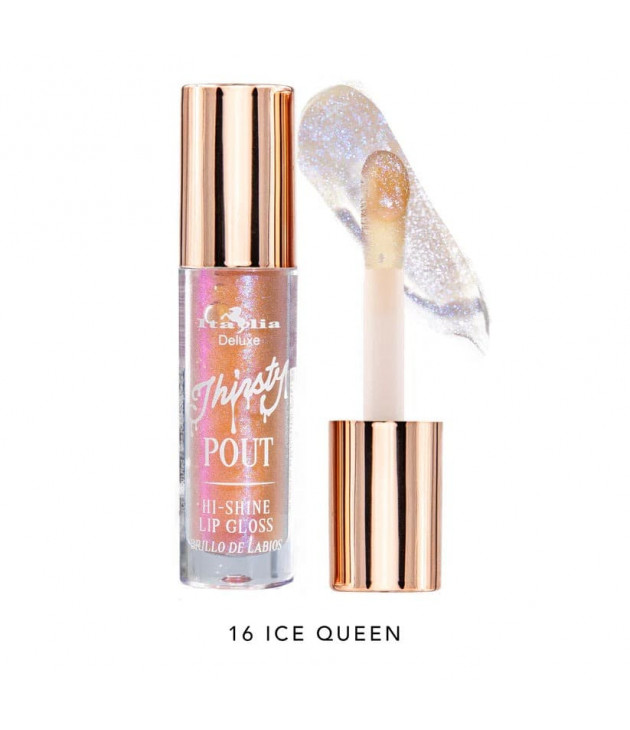 Thirsty Pout Hi-Shine Gloss Tono 16 Ice Queen Italia Deluxe
