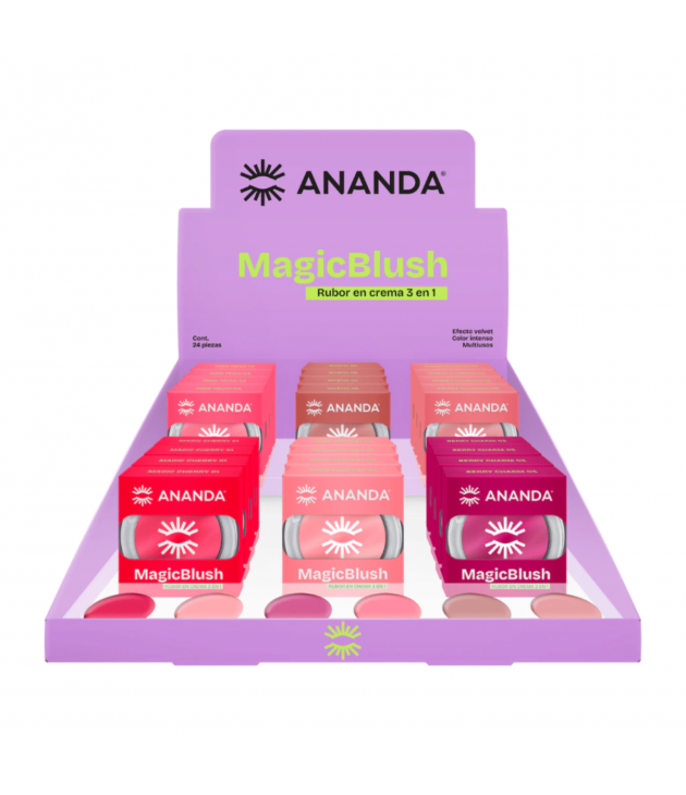 Display 24 Rubor en crema Magic Blush 3 en 1 Ananda